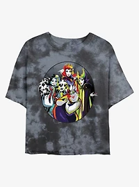 Disney Villains The Bad Girls Tie-Dye Womens Crop T-Shirt