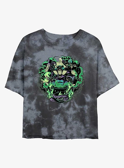 Disney Villains Epitome of Evil Tie-Dye Womens Crop T-Shirt