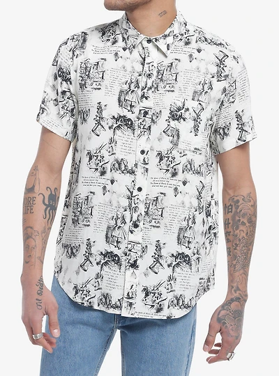 Alice's Adventures Wonderland Woven Button-Up