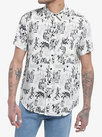 Alice's Adventures Wonderland Woven Button-Up
