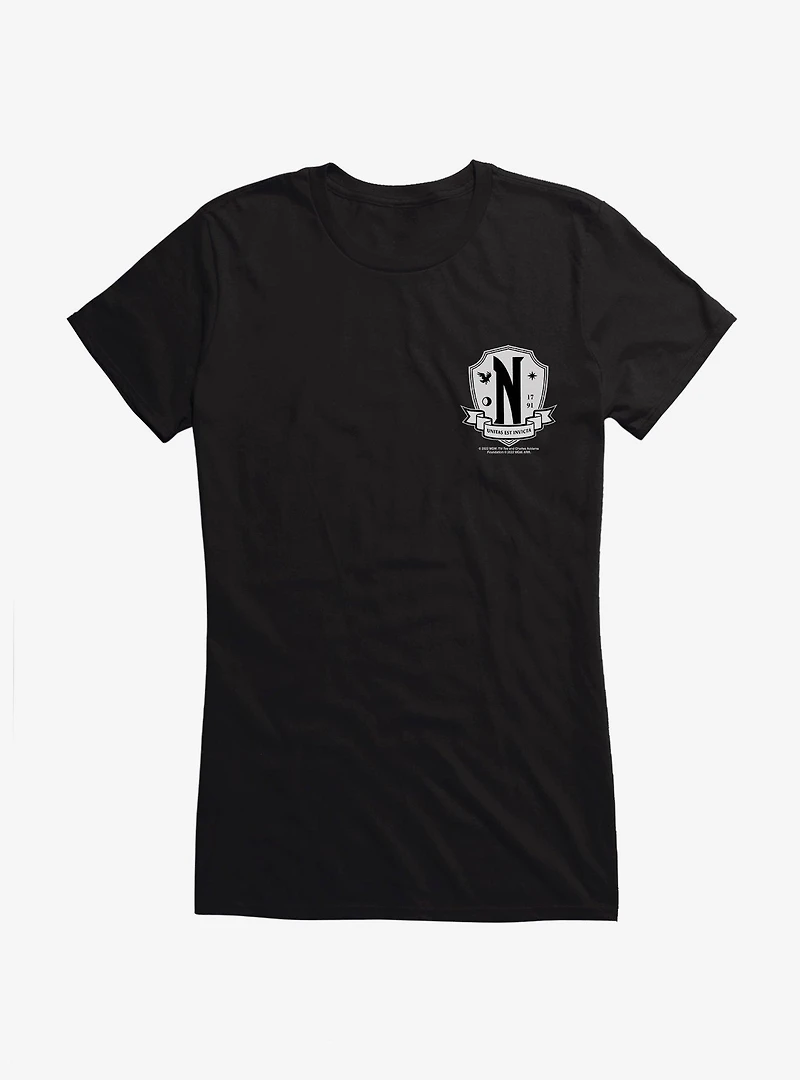 Wednesday Nevermore Academy Crest Girls T-Shirt