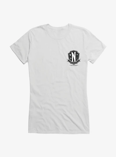 Wednesday Nevermore Academy Crest Girls T-Shirt