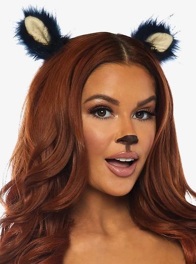 Black Furry Ear Clips