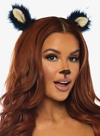 Black Furry Ear Clips