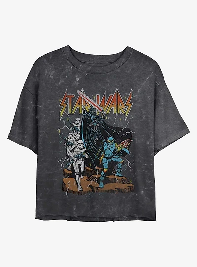 Star Wars Metal Mineral Wash Womens Crop T-Shirt