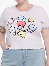 BT21 Minini Pastel Girls Ringer T-Shirt Plus Size