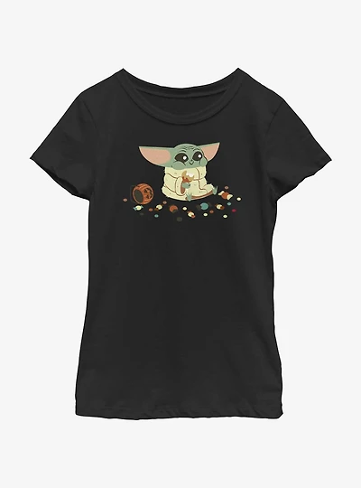 Star Wars The Mandalorian Child Eating Candy Youth Girls T-Shirt