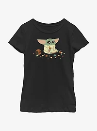 Star Wars The Mandalorian Child Eating Candy Youth Girls T-Shirt