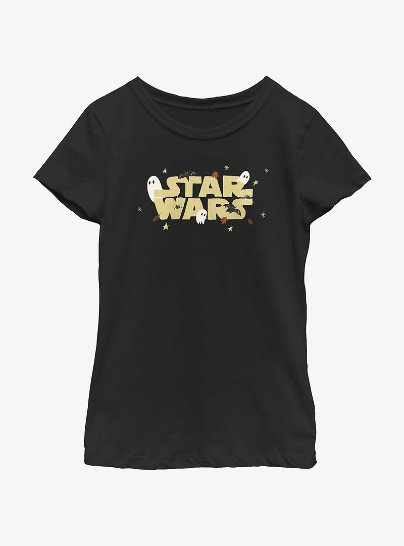 Star Wars Spooky Logo Youth Girls T-Shirt