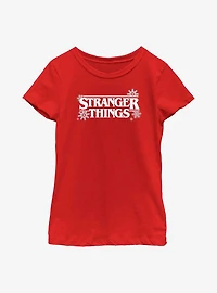 Stranger Things Holiday Style Logo Youth Girls T-Shirt