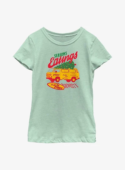 Stranger Things Season's Eating Surfer Boy Pizza Youth Girls T-Shirt