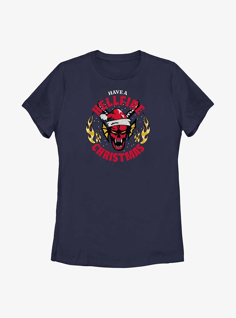 Stranger Things Have A Hellfire Christmas Womens T-Shirt