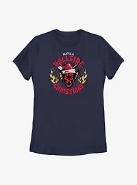 Stranger Things Have A Hellfire Christmas Womens T-Shirt