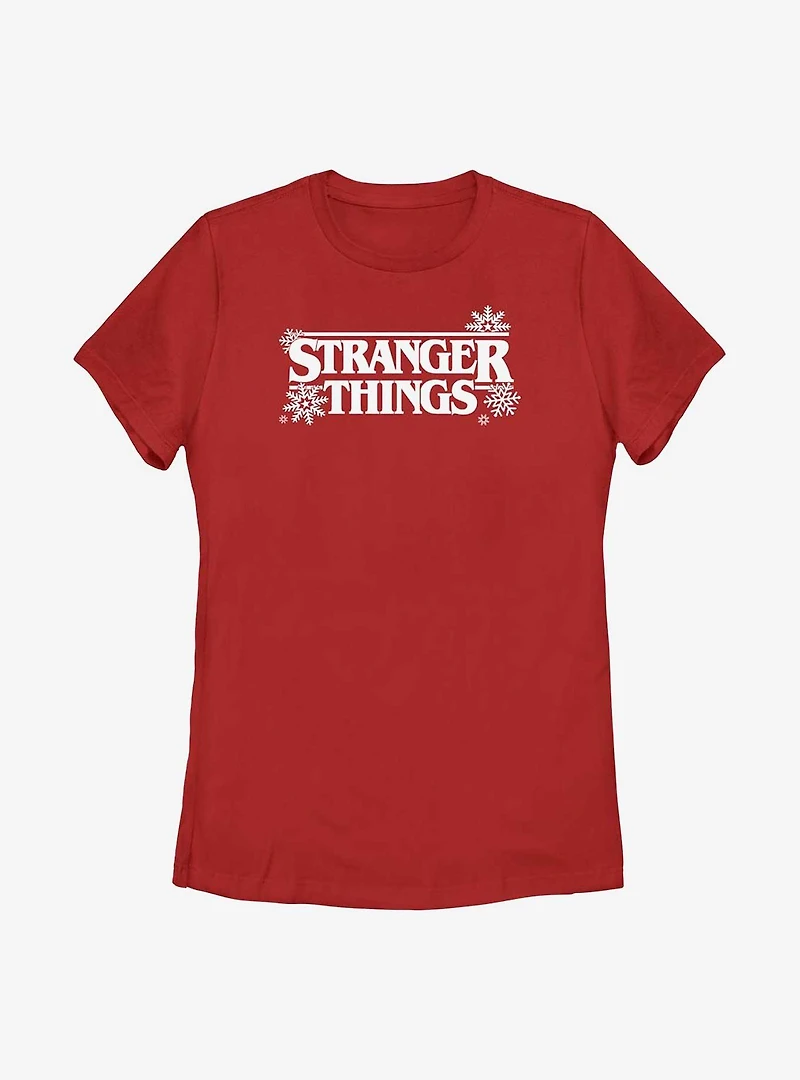 Stranger Things Holiday Style Logo Womens T-Shirt