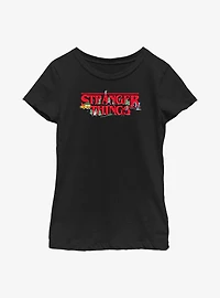 Stranger Things Christmas Scene Logo Youth Girls T-Shirt