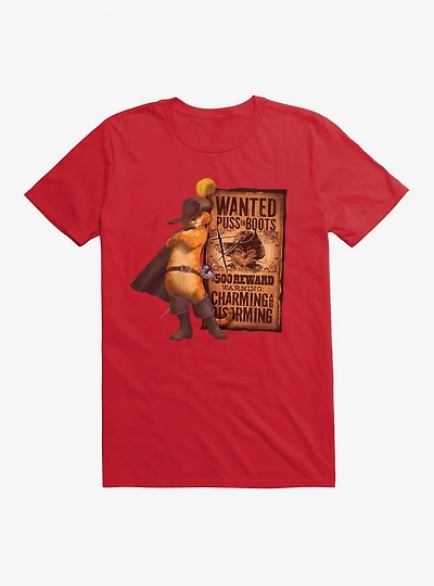 Puss Boots Wanted Poster T-Shirt