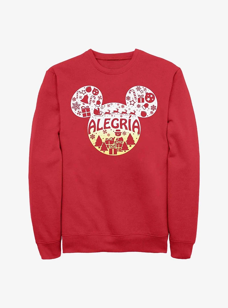 Disney Mickey Mouse Alegria Joy Spanish Ears Sweatshirt