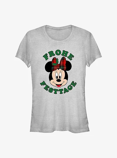 Disney Minnie Mouse Frohe Festtage Happy Holidays German Girls T-Shirt