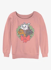 Disney The Aristocats Kitten Wreath Girls Slouchy Sweatshirt