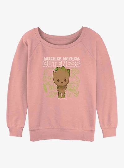 Marvel Guardians of the Galaxy Cute Groot Girls Slouchy Sweatshirt