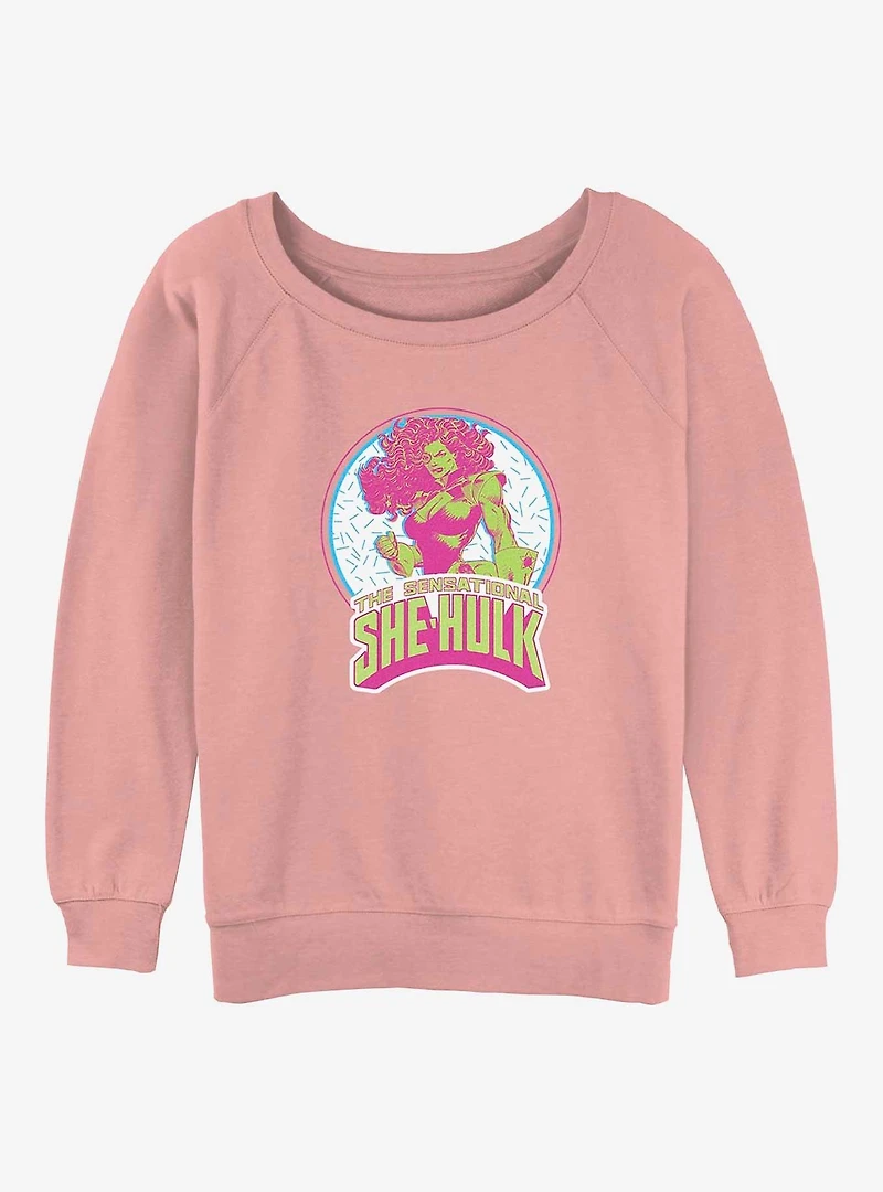 Marvel Hulk She-Hulk Sensation Girls Slouchy Sweatshirt