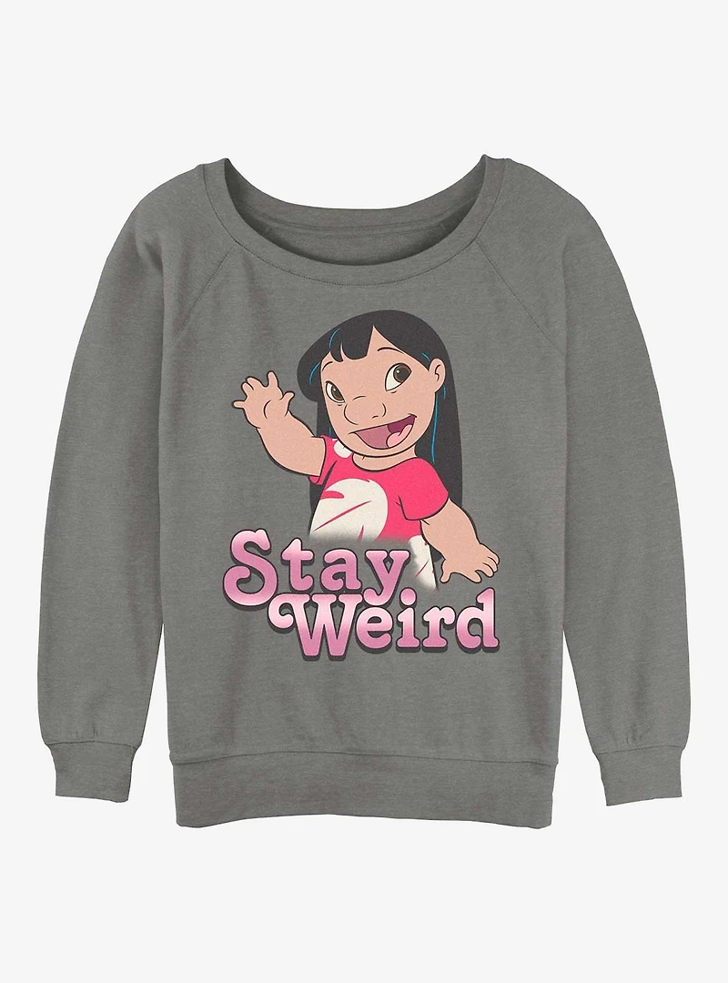 Disney Lilo & Stitch Stay Weird Girls Slouchy Sweatshirt