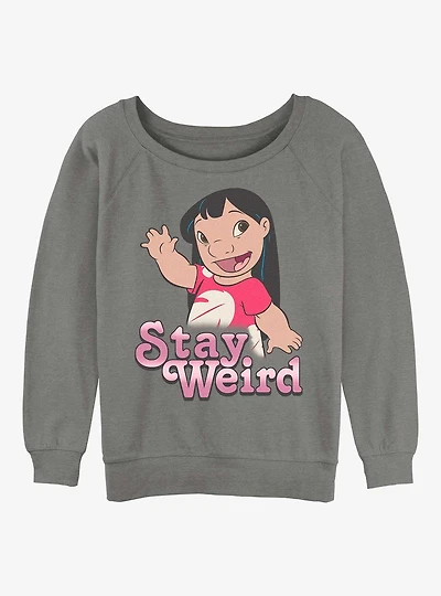 Disney Lilo & Stitch Stay Weird Girls Slouchy Sweatshirt