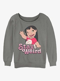 Disney Lilo & Stitch Stay Weird Girls Slouchy Sweatshirt