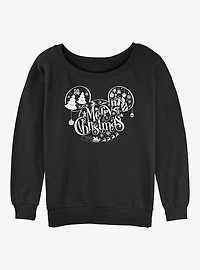 Disney Mickey Mouse Holiday Ears Girls Slouchy Sweatshirt