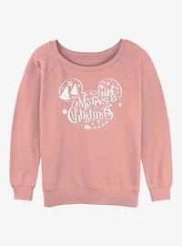 Disney Mickey Mouse Holiday Ears Girls Slouchy Sweatshirt