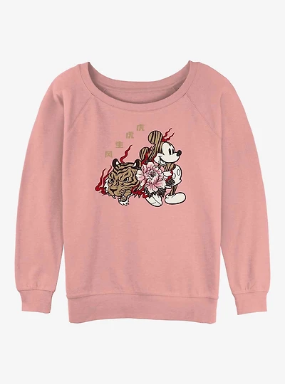 Disney Mickey Mouse New Year Girls Slouchy Sweatshirt