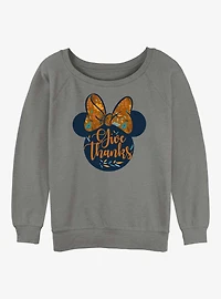 Disney Minnie Mouse Give Thanks Girls Slouchy Sweatshirt