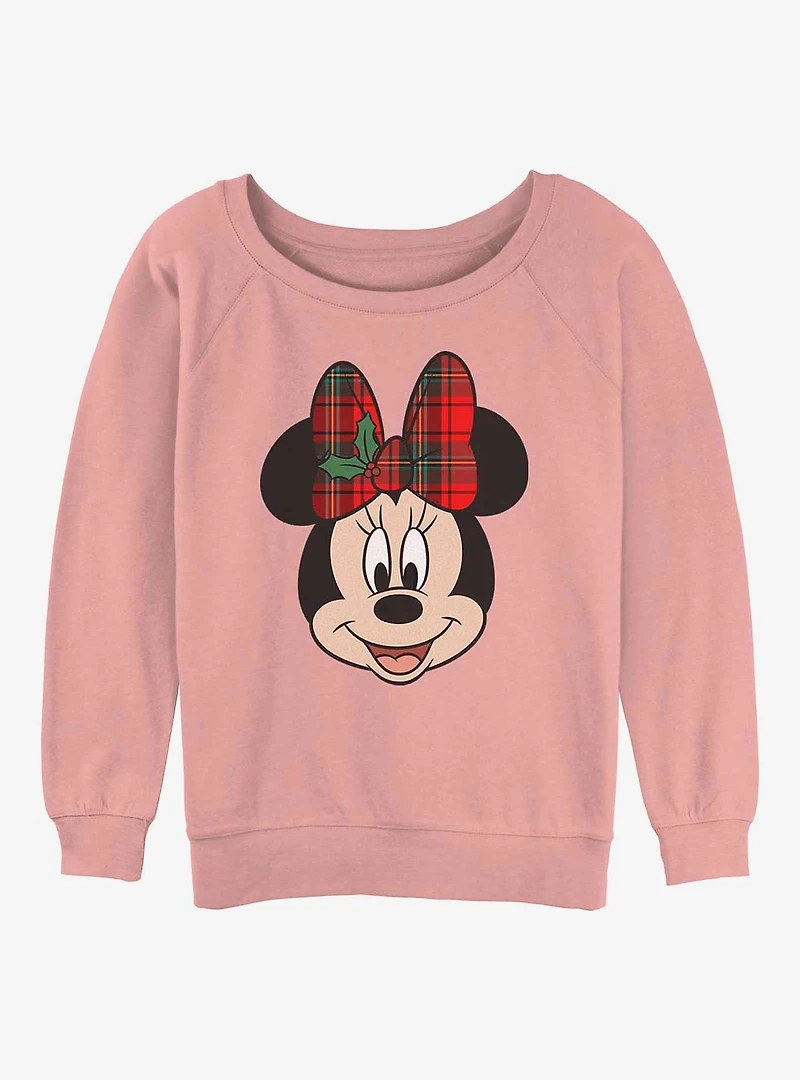Disney Minnie Mouse Holiday Bow Girls Slouchy Sweatshirt