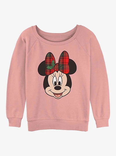 Disney Minnie Mouse Holiday Bow Girls Slouchy Sweatshirt
