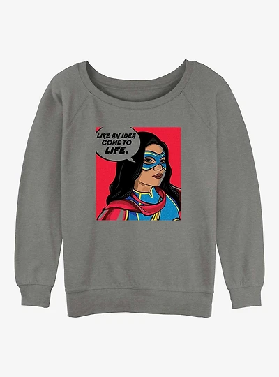 Marvel Ms. Idea Come To Life Girls Slouchy Sweatshirt