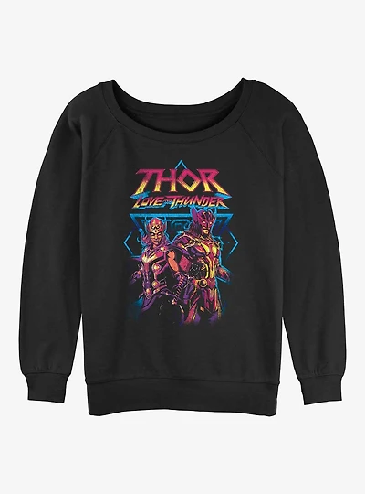 Marvel Thor: Love and Thunder Mightiest Thor Girls Slouchy Sweatshirt
