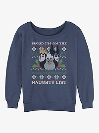 Disney Villains Naughty and Proud Ugly Christmas Girls Slouchy Sweatshirt