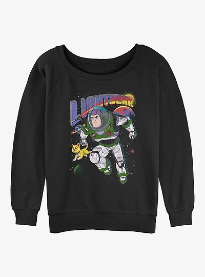 Disney Pixar Lightyear Buzz and Sox Girls Slouchy Sweatshirt