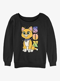 Disney Pixar Lightyear Sox Robot Cat Girls Slouchy Sweatshirt