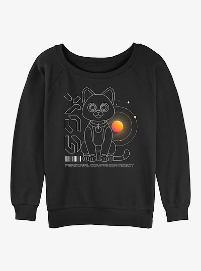 Disney Pixar Lightyear Sox Robot Cat Girls Slouchy Sweatshirt
