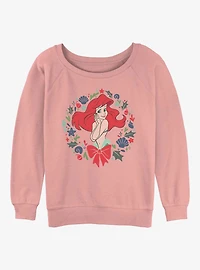 Disney The Little Mermaid Festive Ariel Wreath Girls Slouchy Sweatshirt