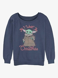 Star Wars The Mandalorian Christmas Child Girls Slouchy Sweatshirt