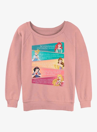 Disney Princesses Princess Adjectives Girls Slouchy Sweatshirt