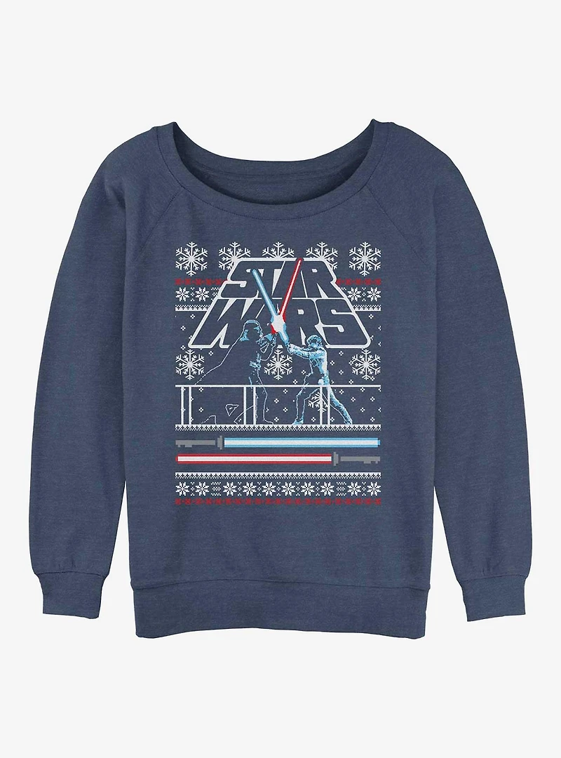 Star Wars Holiday Battle Ugly Christmas Girls Slouchy Sweatshirt