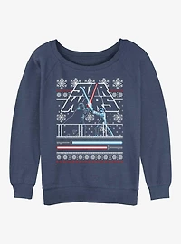 Star Wars Holiday Battle Ugly Christmas Girls Slouchy Sweatshirt