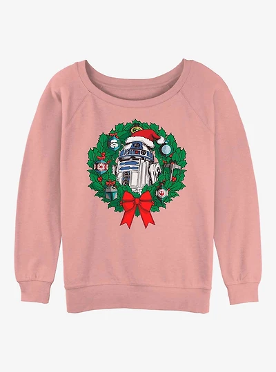 Star Wars R2-D2 Wreath Girls Slouchy Sweatshirt