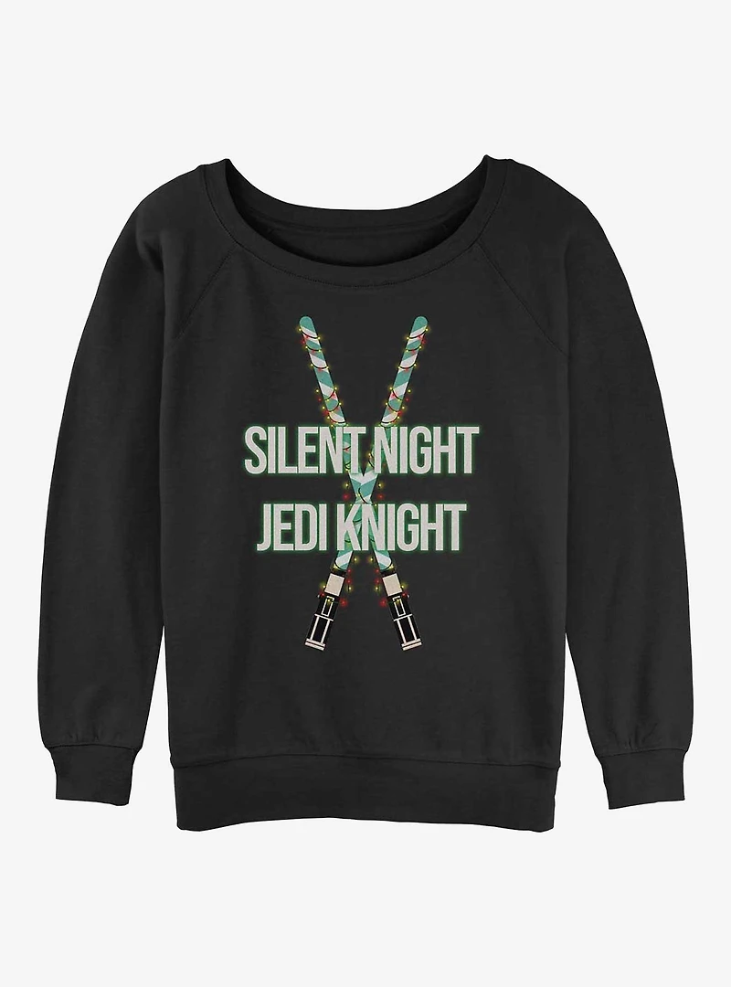 Star Wars Christmas Light Sabers Girls Slouchy Sweatshirt