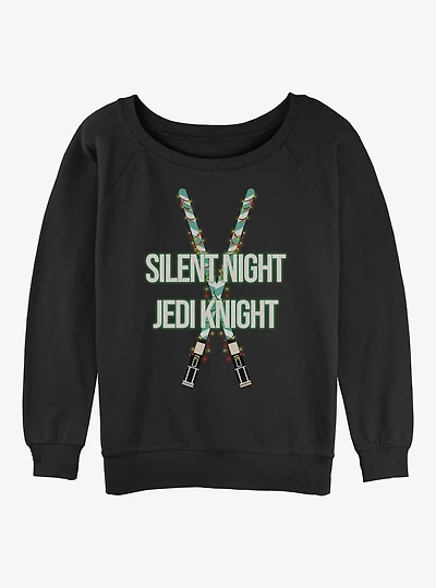 Star Wars Christmas Light Sabers Girls Slouchy Sweatshirt
