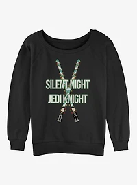 Star Wars Christmas Light Sabers Girls Slouchy Sweatshirt