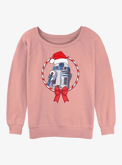 Star Wars: The Rise Of Skywalker R2-D2 Candy Cane Girls Slouchy Sweatshirt